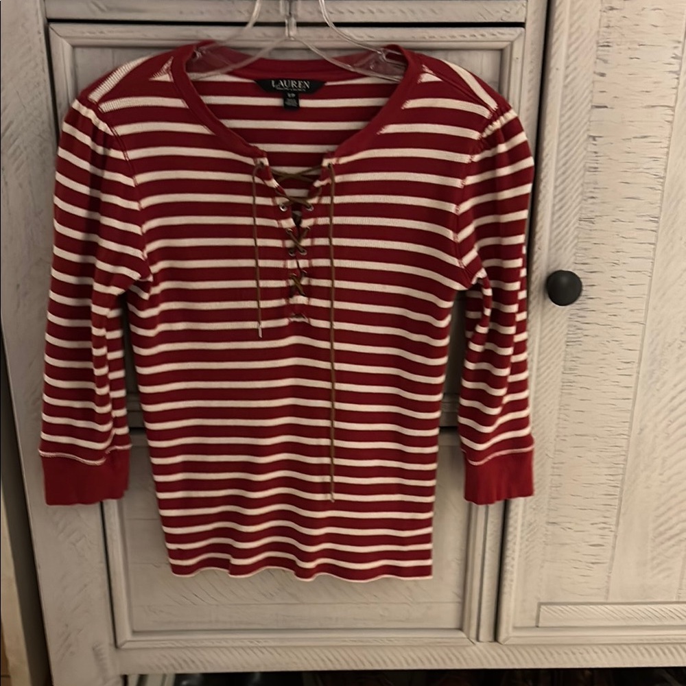 Red Striped Women's Top with